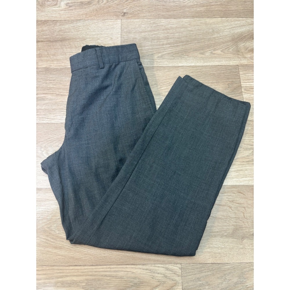 Hugo Boss Womens Grey Wool Blend Straight Leg Dress Pants Trousers Size 6